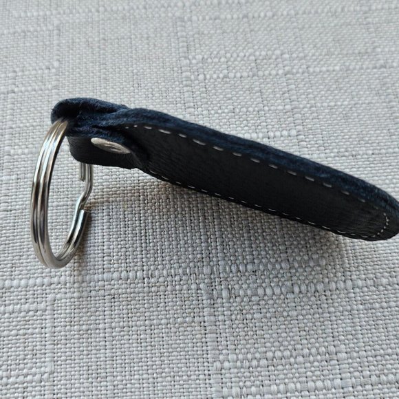 Keychains Black Genuine Leather Keys Holder Handmade Key Ring New - Picture 5 of 9